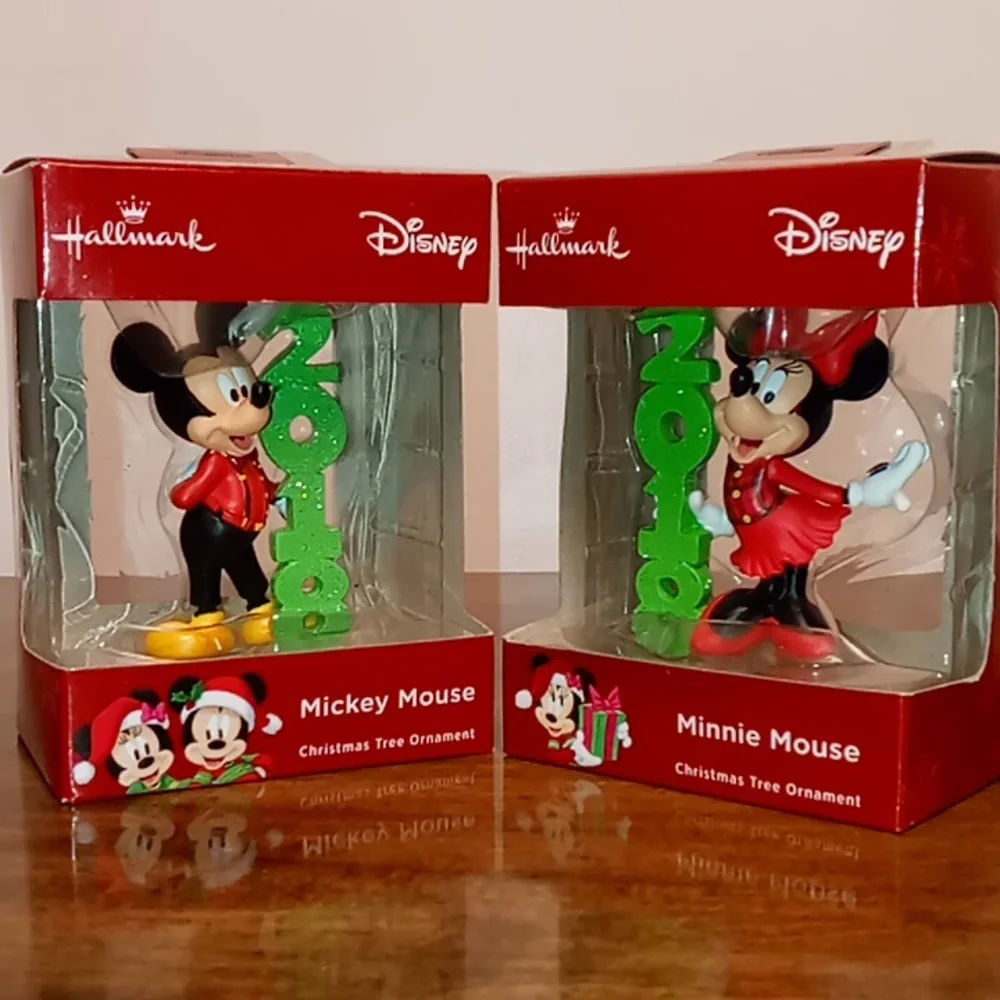 Hallmark Disney Mickey & Minnie Mouse 2018 Christmas Ornaments NIB